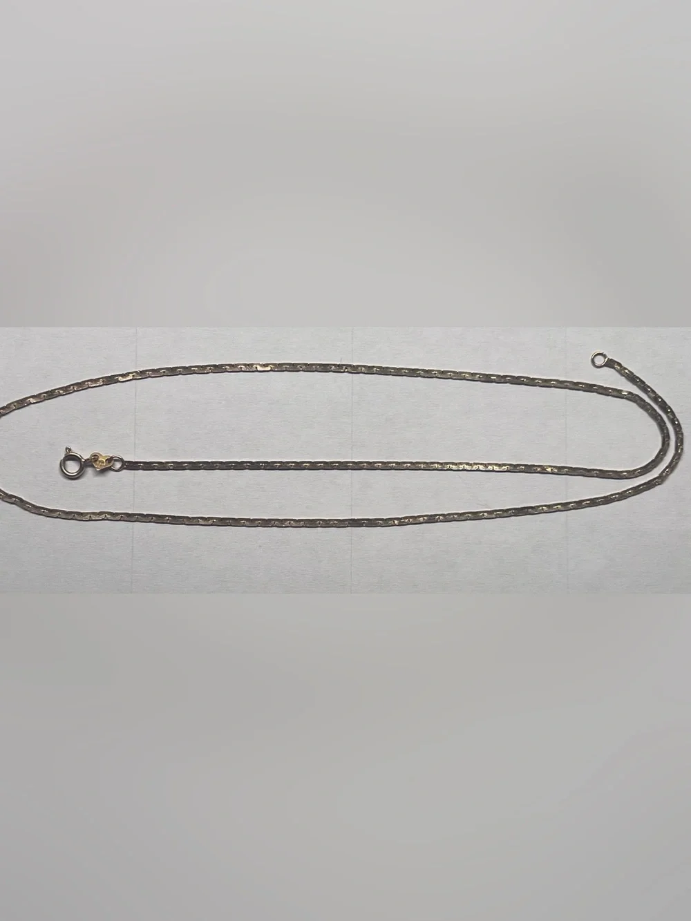 21” 14K 5.0g yellow gold ITALY chain necklace mid-1980s 80s vintage flat brick